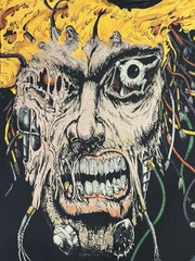 WEAPON X WOLVERINE vintage 1994 LIQUID BLUE OVERLOAD t shirt ALL OVER PRINT