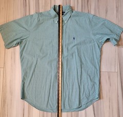 L Ralph Lauren Blake Short-Sleeve Button-Down Shirt Embroidered Blue Pony
