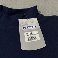Vintage Russell Athletic Mock Neck Shirt Mens 2XL XXL Navy Pro Cotton Blank NEW