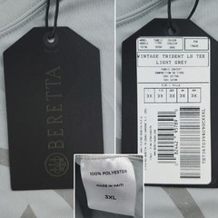 Beretta Shirt Trident Lightweight Stretch Athleisure Long Sleeve Men’s 3XL NWT