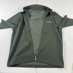 Tenore Zip Up Shirt Jacket Polo Short Sleeve Green Logo Pocket Men’s L