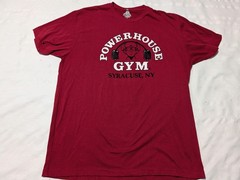 Maroon Powerhouse Gym Syracuse New York Men’s Size XL Cotton T-Shirt Workout