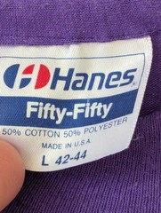 Vintage 90s Hanes T-shirt L Purple Sea Shell Single Stitch Gold Sparkle Coastal