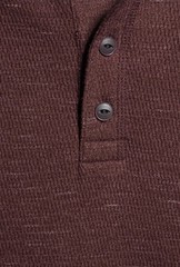 GEORGE Men’s L (42-44) Long Sleeve Thermal Henley Shirt Top • Red/ Maroon
