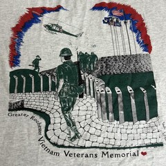Vintage Vietnam Veterans Shirt Mens Large Heather Gray Greater Rochester 90s
