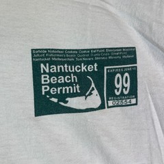 VINTAGE Nantucket Beach Permit Shirt Adult XXL White Tee University Outdoor 90s
