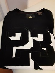 Maxi Milian New York “23” Black 2XL Long Sleeve Shirt Mesh Over Black /White
