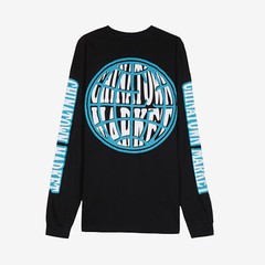 Chinatown Market Men’s Black Globe Logo Long Sleeve Shirt Rare NWT