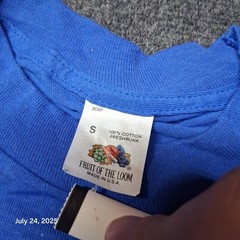 Vintage Walmart Single Stitch Plain Blank Pocket T Shirt Blue Size Small