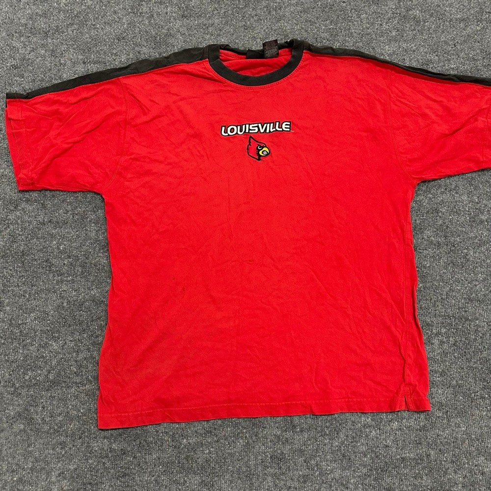 Pro Edge T-Shirt Mens XL Red Louisville Cardinals Cotton Short Sleeve NCAA Sport