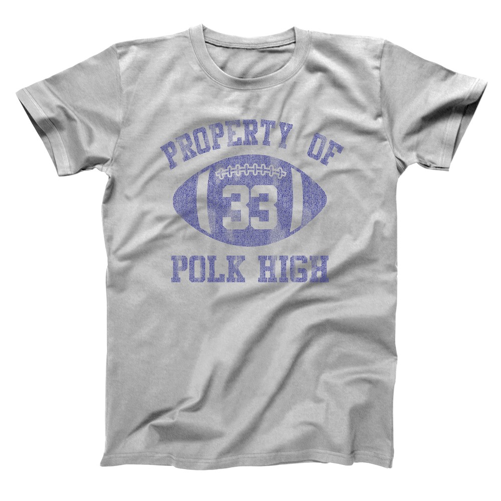 Property Of Polk High Funny Retro Football Uniform Gray Basic Men’s T-Shirt