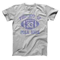 Property Of Polk High Funny Retro Football Uniform Gray Basic Men’s T-Shirt