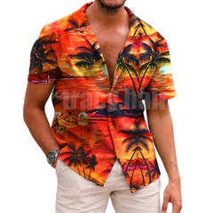 Hawaiian Shirts Mens Aloha Summer Casual Beach Button-Down Cruise Holiday Party