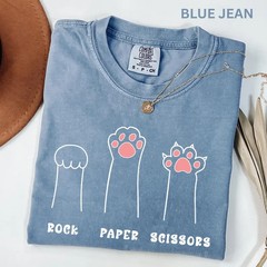Funny Cat Paw T-Shirt Rock Paper Scissors Funny Animal Lover Graphic Shirt