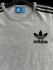 Adidas Originals Shirt Men’s Small Grey Marl Mods 2 Tone Ska Reggae Long Length