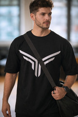 Men Running Sports Cotton T-shirt Gym Fitness Bodybuilding Loose Printed Shirt