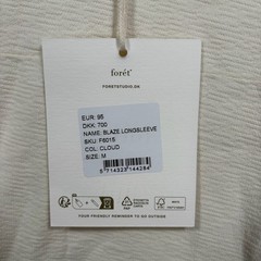 Foret Blaze Long Sleeve Shirt Men Medium Cloud White Blue Stripe Textured Tee