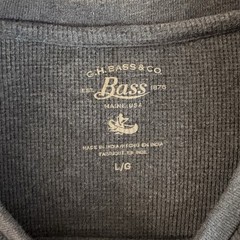 Bass & Co Men’s Large Grey Long Sleeve Thermal Top Coastal Nautical J6