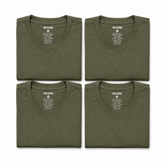 True Classic – Crew Neck – Short Sleeve T-Shirt – Olive Green – Medium – 4 Pack
