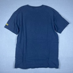 VTG Etnies Mens Graphic T-Shirt Navy Blue Yellow Headphone Skate Logo Size M