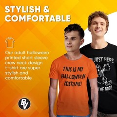 BROOKLYN VERTICAL Adult Halloween Printed T-Shirts Jack O’ Lantern Pumpkin Skele