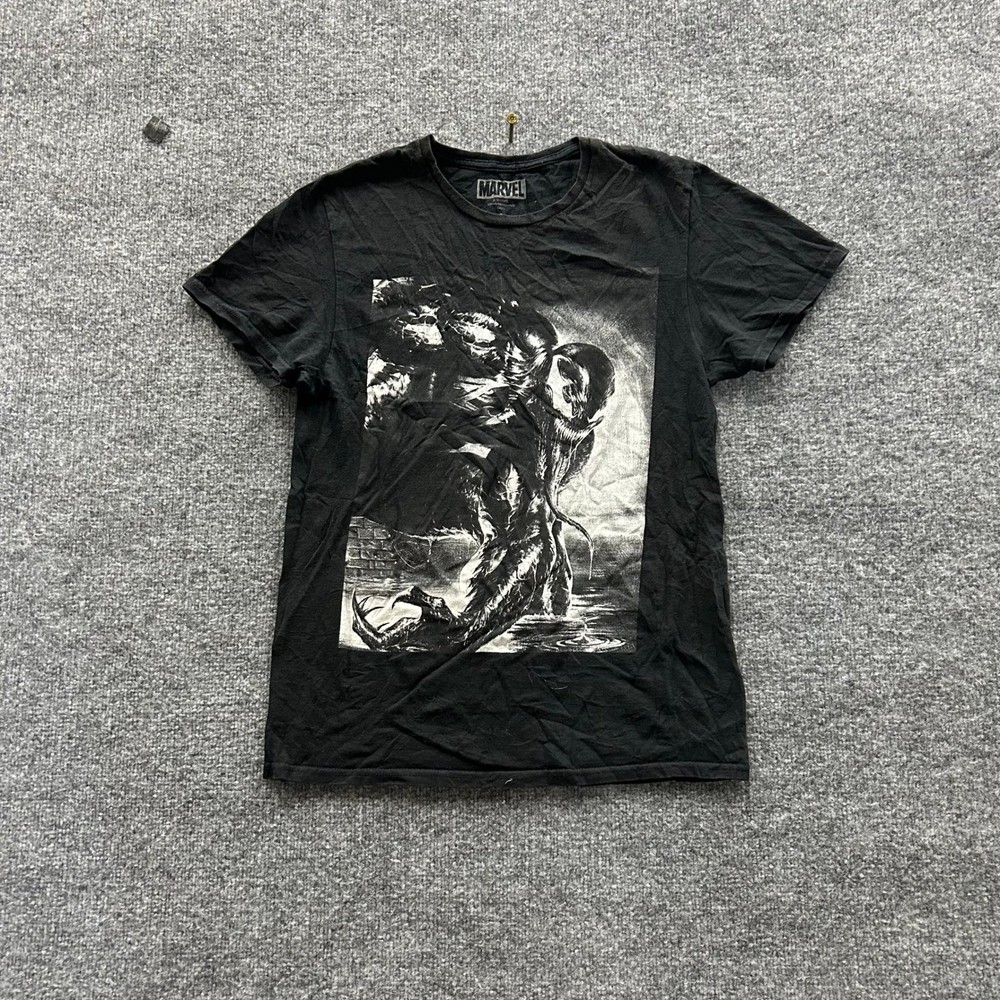 Marvel T-Shirt Mens Size S Black Venom Graphic Print Short Sleeve Cotton Rip