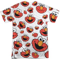 Sesame Street Elmo Face Pattern Unisex Adult Halloween Costume T Shirt, S-3XL