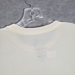 Hello Kitty Men Shirt XL Cream Logo Mix It Up Tape Graphic Short Sleeve Tee NWT