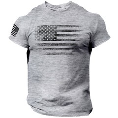 USA Distressed Flag Men T Shirt Patriotic American Tee Plus Size L-6XL