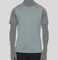 $40 Hurley Men Gray Crew Neck Short Sleeve Logo UV Fabric Upf50+ T Shirt Sz XXL