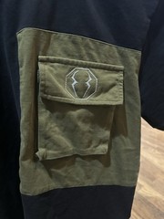 Mercosaki Techwear Cargo Pocket Tee XXL Black Olive Utility Streetwear
