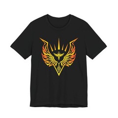 Valkyrie Fiery Phoenix Warrior Emblem T-Shirt | Symbolic Design Graphic Tee