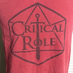 Critical Role Logo d20 American Apparel 3XL T-Shirt Red Early Merch Made in USA