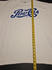 Vintage Pepsi-Cola Script Logo T-Shirt White Anvil USA Fabric XL Single Sided