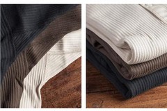 Bronson Mens Ribbed Henley Neck T-Shirt Cotton Casual Long Sleeve Tops