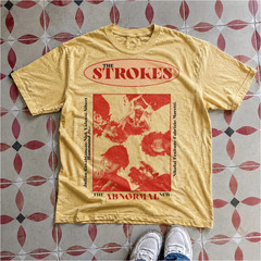 The Strokes Band T-Shirt Mustard Yellow Red Graphic The New Abnormal Indie Rock