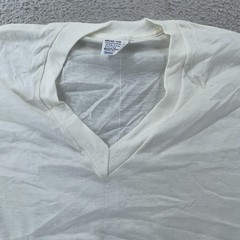 Vintage Sears Blank White V Neck Shirt Mens XS/S Undershirt Combed Cotton Tee