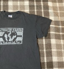 Vintage Tattoo The Earth RARE Slayer Slip Knot Festival Metal Punk Band T Shirt