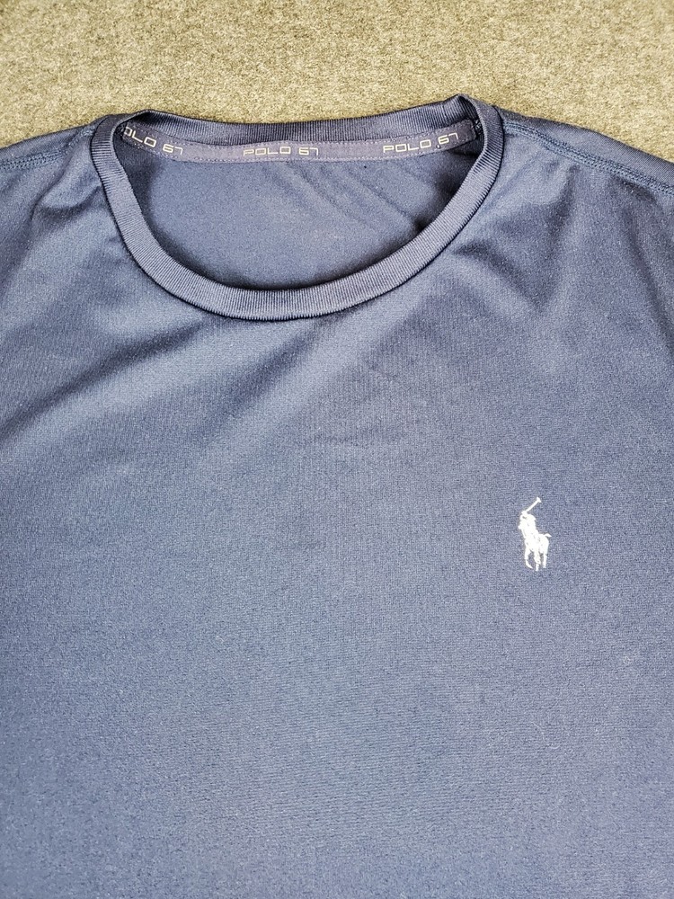 Polo Ralph Lauren Mens Polo 67 Blue Performance T-Shirt Medium Stretch