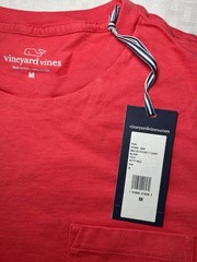 Vineyard Vines Men’s Jetty Red T-Shirt w/Pocket Sz Med New w/tag Free Shipping!