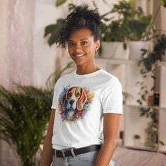 Colorful Beagle Unisex T-Shirt | Vibrant Paint Splashes | Unique Design!