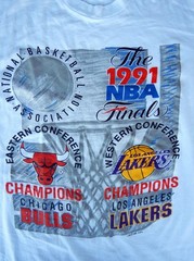 Chicago Bulls Michael Jordan Lakers 1991 NBA Finals Vintage Basketball Shirt XL