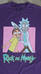 Rick and Morty Adult Swim Men’s Crew Neck Short Sleeve Shirt Size Small Purple
