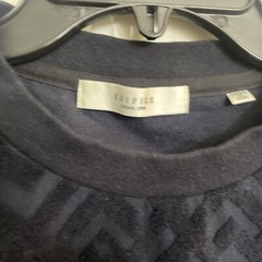 Edifice Pull Over Shirt Navy Velvet Textured Fabric Size XL Cotton Short Sleeve