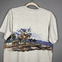 VTG 90s San Segal California Redwoods Native American Horse Nature T-shirt L USA