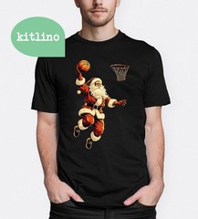 Christmas Santa Basketball Holiday Sports T-Shirt