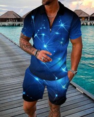2025 Summer Mens Sweatsuit Short Sleeve T Shirts & Shorts Set 2 Piece Set Outfit