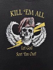 Vintage 80s Paper Thin Kill Em All Let GOD Sort Em Out Lil Wayne Shirt Small S