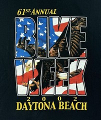 VTG Bike Week 2002 Daytona Beach FL Eagle USA Flag Double Sided T-Shirt Sz XXL