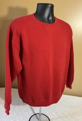 Vintage Russell Athletic 90s Blank Red Pullover Sweatshirt Unisex Size M